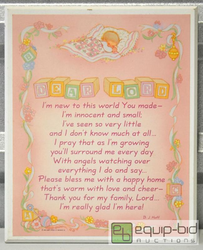 lot 2089 image: Baby Prayer Plaque