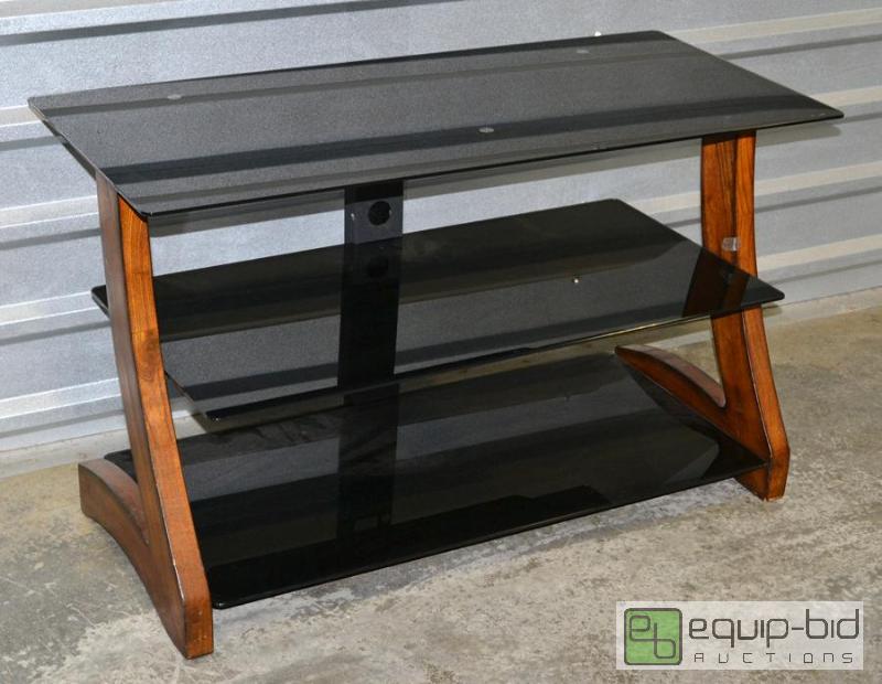 lot 5005 image: Black Glass Entertainment Center