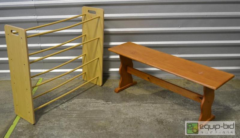 lot 5030 image: Wooden Bench and Wooden Quilt Rack