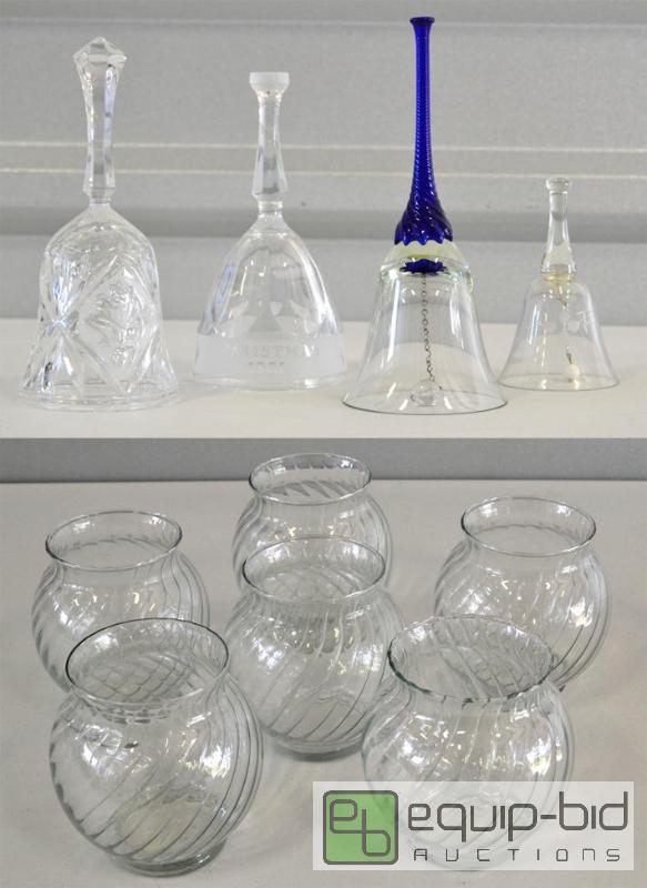 lot 5113 image: Anchor Hocking Vases, Bells and Bell Shaped Glass