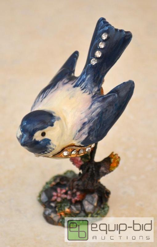 lot 6011 image: Blue Bird Bejeweled Trinket Box