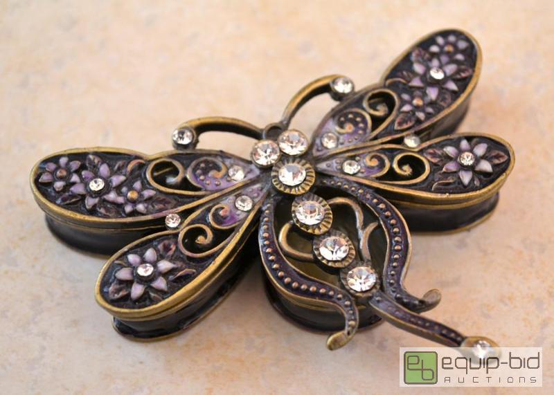 lot 6013 image: Dragon Fly Bejeweled Trinket Box