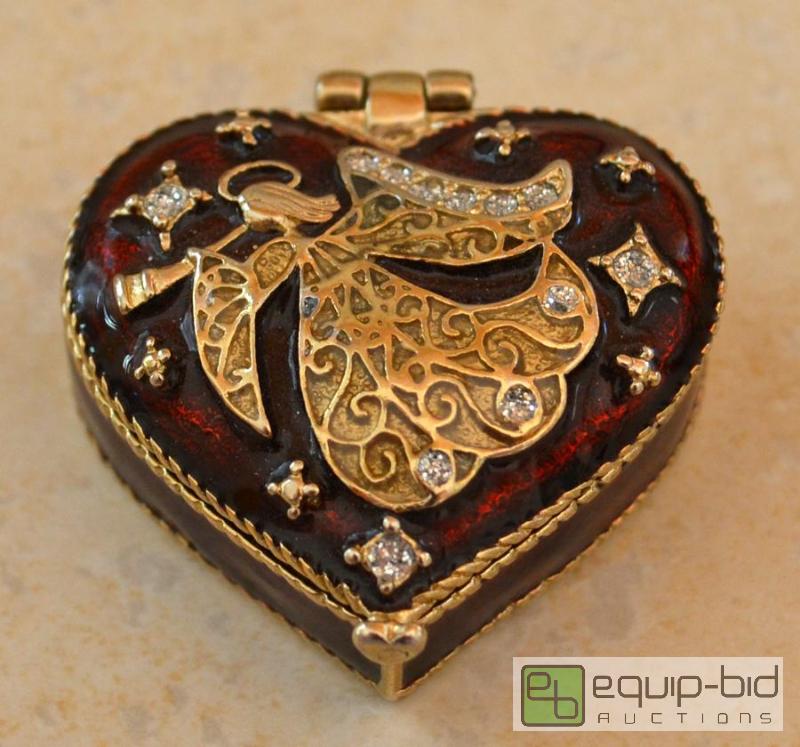 lot 6016 image: Monet Heart Bejeweled Trinket Box