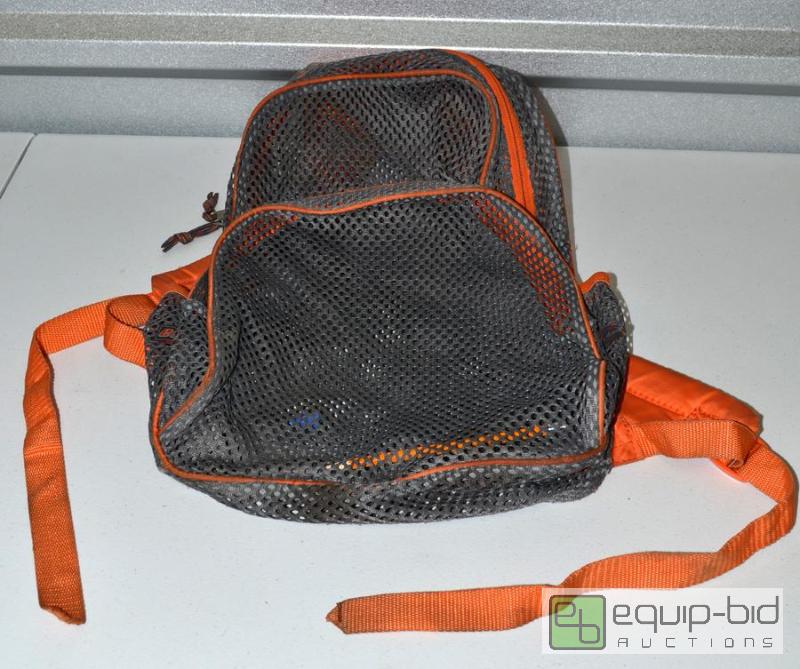 lot 6061 image: Gray Mesh Backpack with Orange Piping