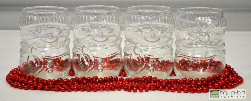lot 6101 image: 4 Glass Snowman Goblets