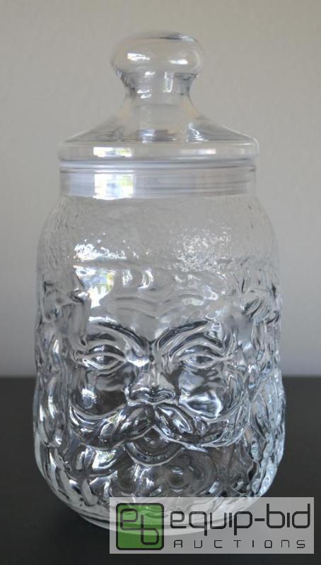 lot 6108 image: Clear Santa Head Candy Jar
