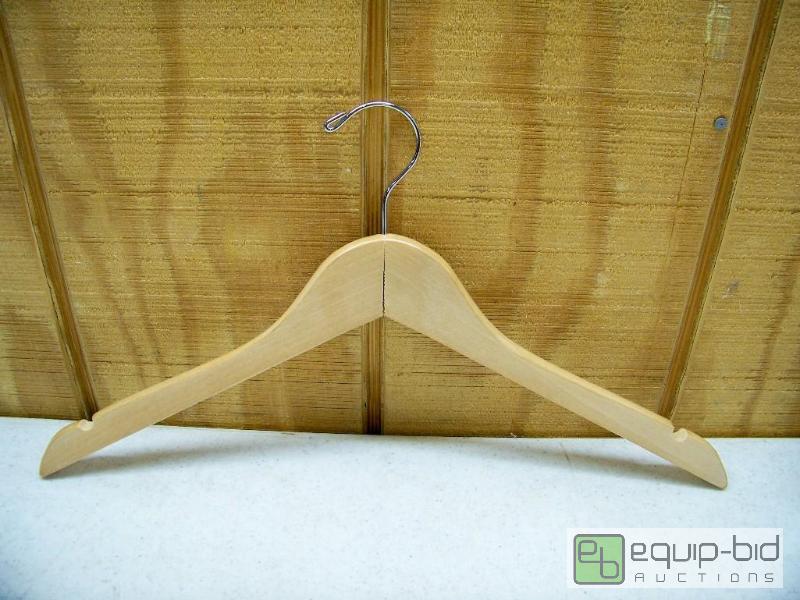 lot 1136 image: 50 Natural Wooden Dress Hangers