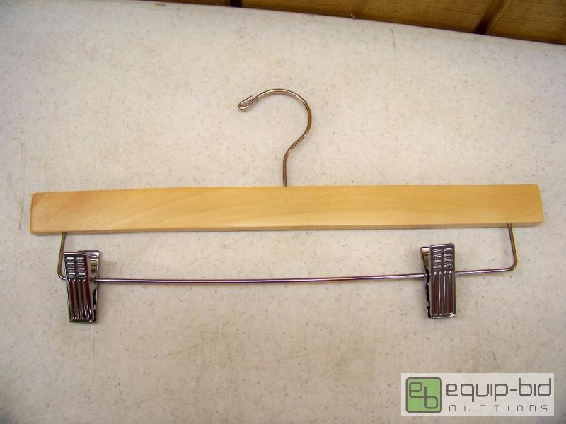 lot 1143 image: 100 Natural Wood Pants Hangers