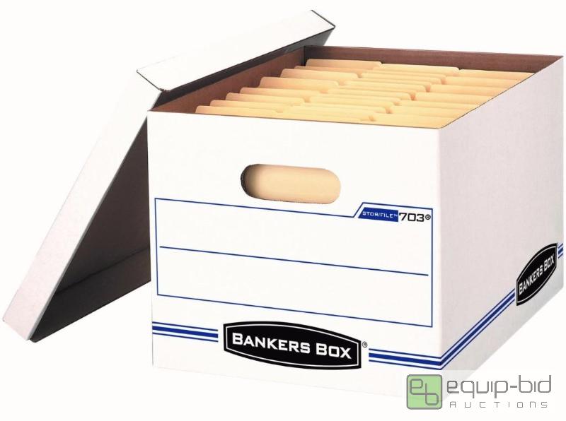 lot 1186 image: 4 Pack Fellowes Bankers Box File Storage Box with Lid