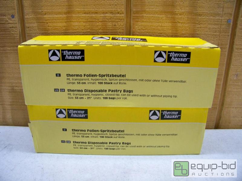 lot 1244 image: 2 Boxes of 100 Thermo Hauser 21 Disposable Pastry Bags