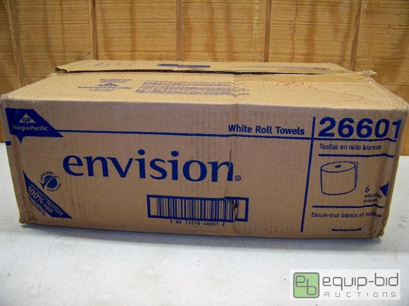 lot 1319 image: Case of 6 White Roll Towels Envision