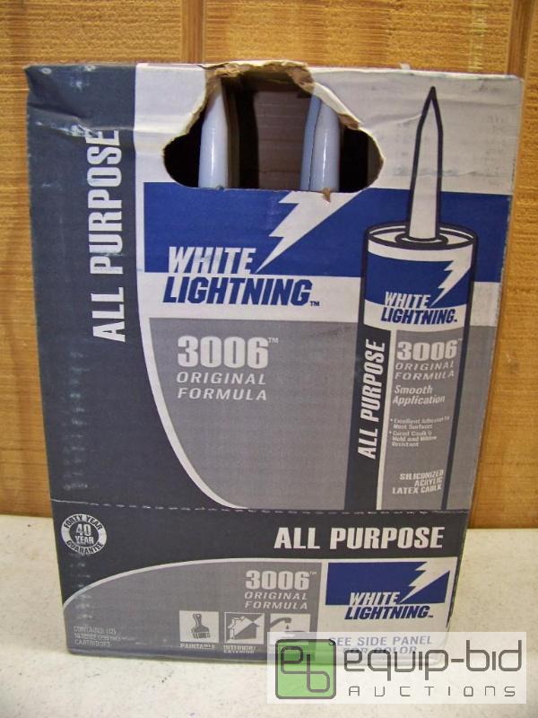 lot 1406 image: 12 tubes All Purpose White Lightning Siliconized Acrylic Latex Caulk