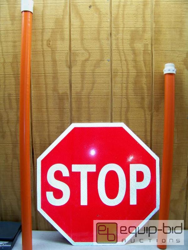 lot 1462 image: Reflective Stop Sign on 6 Pole