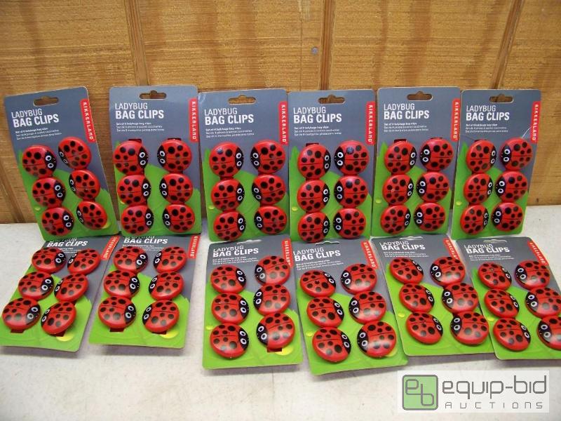 lot 1485 image: 12 Packages of 6 Lady Bug Bag Clips