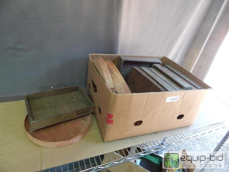 lot 1438 image: Lot of Wood Trays Could Use For Shadow Boxes