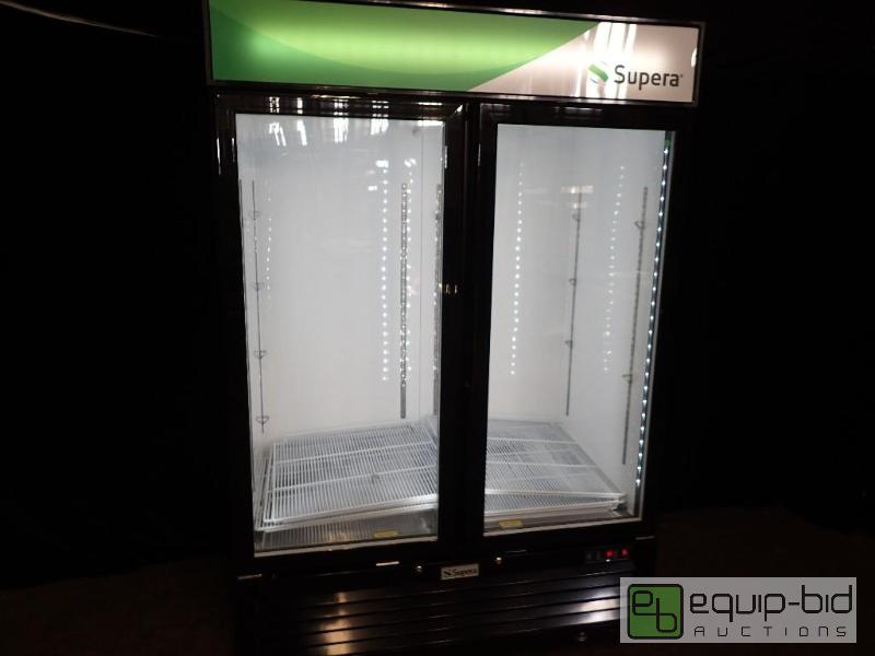 lot 7103 image: Supera 54 Black Glass Two-Door Merchandiser (G2M-SW-48-B-1)