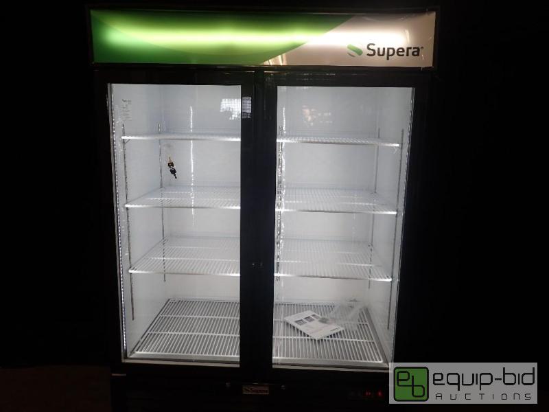 lot 7110 image: Supera 54 Black Glass Two-Door Merchandiser (G2M-SW-48-B-1)