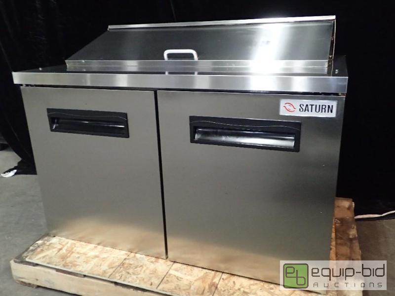 lot 7128 image: Saturn Equipment 48 Mega Top Sandwich and Salad Prep Table (SUSS-48-18)