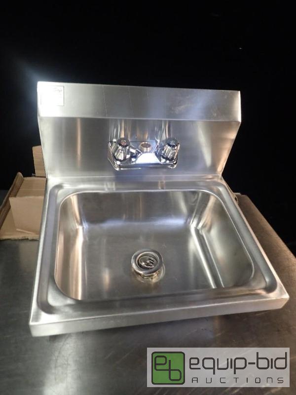 lot 7156 image: Wall Mounted Stainless Hand Sink