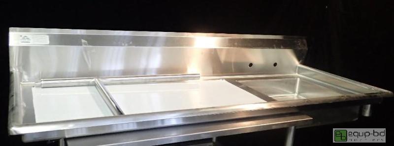 lot 7158 image: Advance Tabco 72 Undercounter Dishtable (DTU-U60-72R