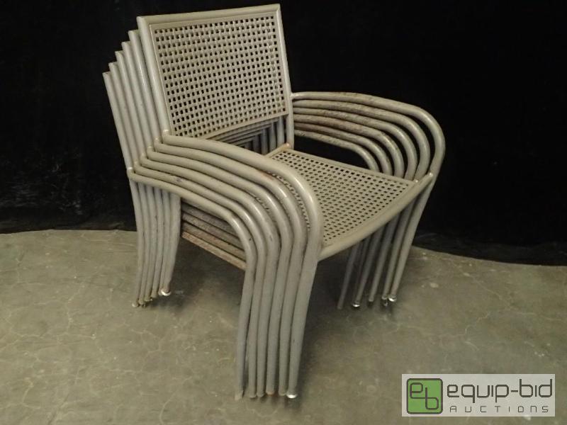 lot 7215 image: 6 Steel Outdoor Chairs