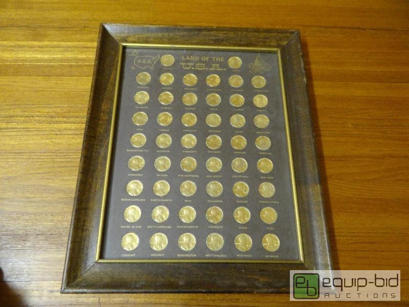 lot 1108 image: Land of the U.S.A. coin set framed.  Each coi...