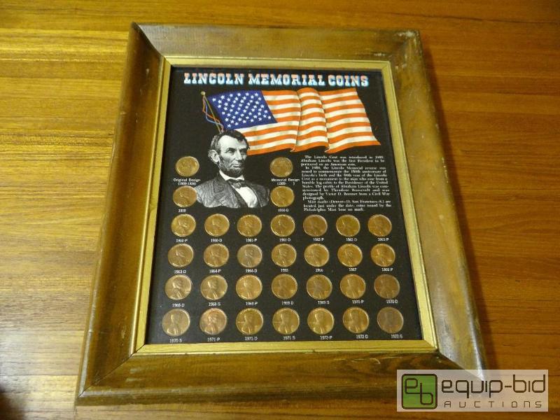 lot 1109 image: Lincoln memorial coins set framed.  32 coins....