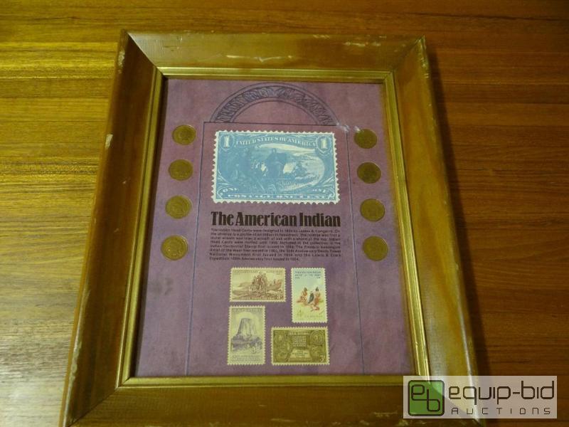 lot 1110 image: The American Indian coin and stamp set framed...