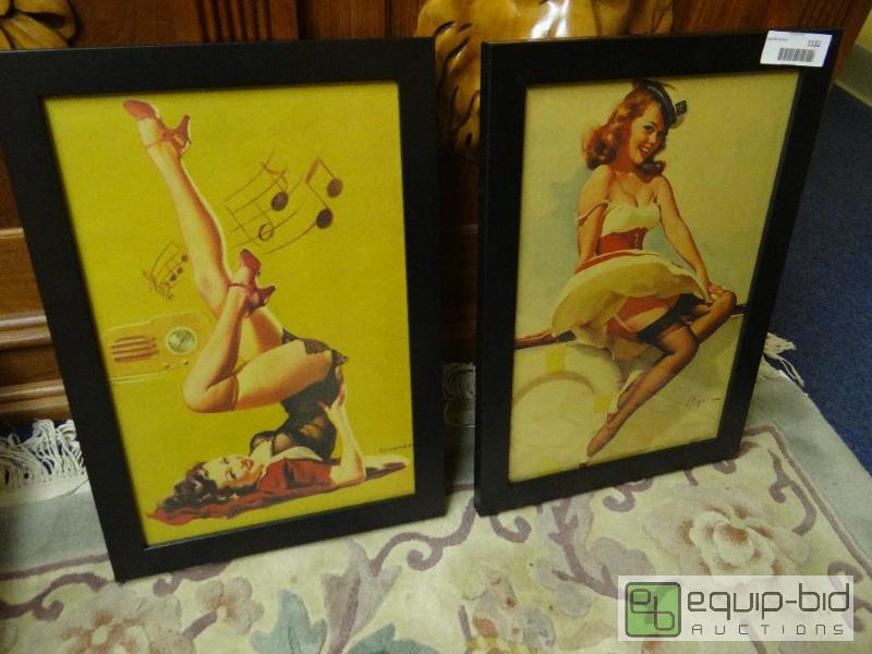 lot 1132 image: 2 vintage framed ads....