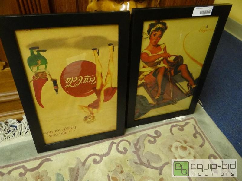 lot 1133 image: 2 vintage framed ads....