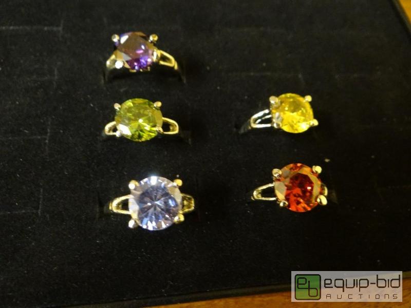 lot 1201 image: Lot of 5 various rings.  Ring display not inc...