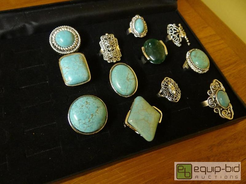 lot 1212 image: Lot of 12 various rings.  Ring display not in...