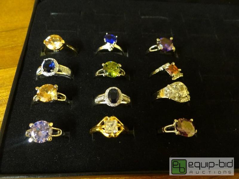 lot 1214 image: Lot of 12 various rings.  Ring display not in...
