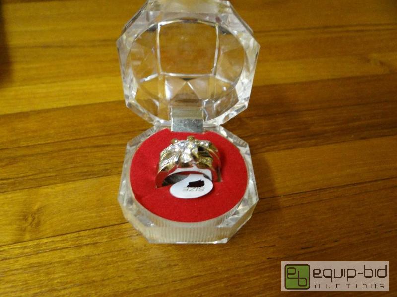 lot 1225 image: Electroplated engagement ring set in ring box...