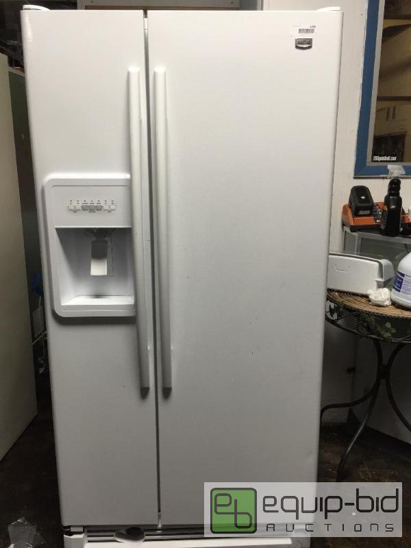 lot 1438 image: Maytag 26 Cu. Ft. Side-By-Side Refrigerator - White