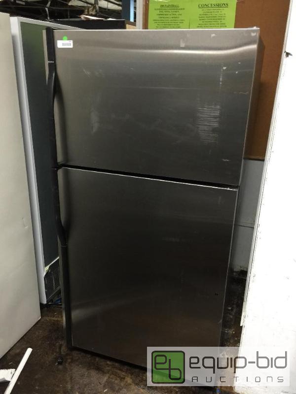 lot 1447 image: Kenmore Top Freezer Refrigerator w Ice Maker - Stainless Steel
