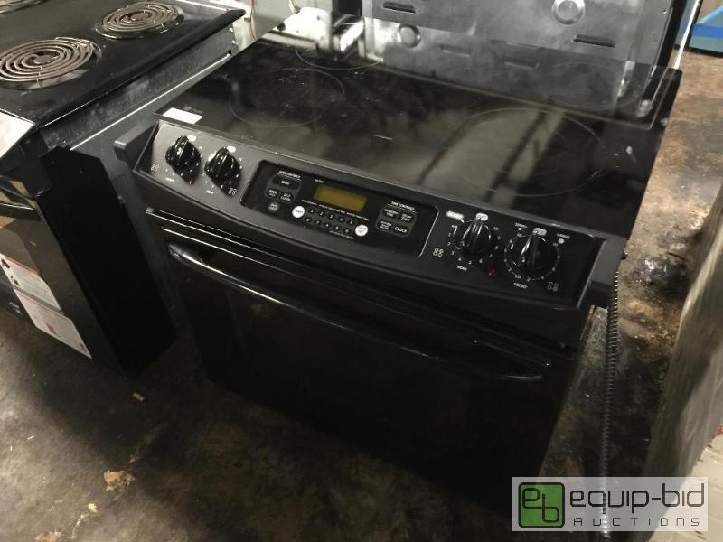 lot 1462 image: GE Profile Series 30 Self-Clean Drop-In Electric Range w Radiant Cooktop - Black