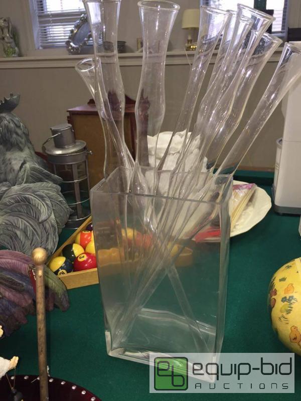 lot 100 image: Large Glass Vases plus Individual Vases
