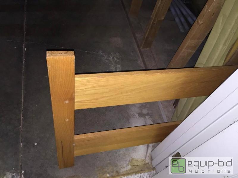 lot 128 image: Solid Oak Bunk Bed Set