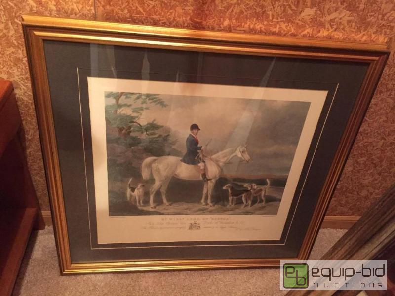 lot 157 image: Framed Print of Hunting Scene