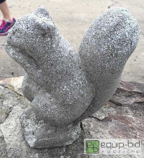 lot 160 image: Vintage Concrete Pebble Stone Squirrel Statue