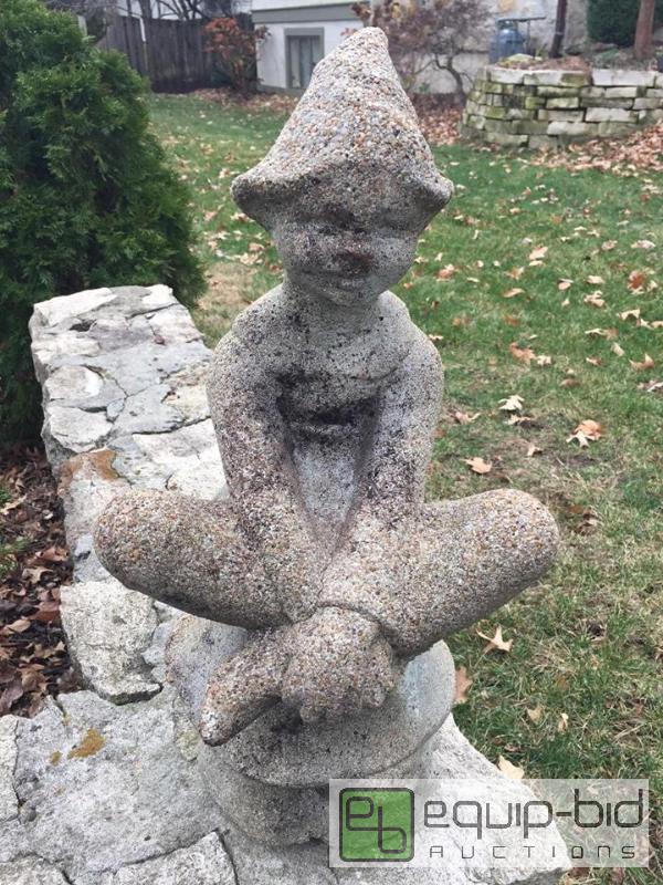 lot 161 image: Vintage Concrete Pebble Stone Gnome Statue