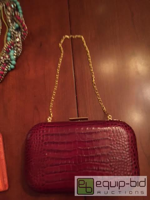 lot 181 image: Banana Republic Faux Alligator and Gold Tone Cocktail Purse