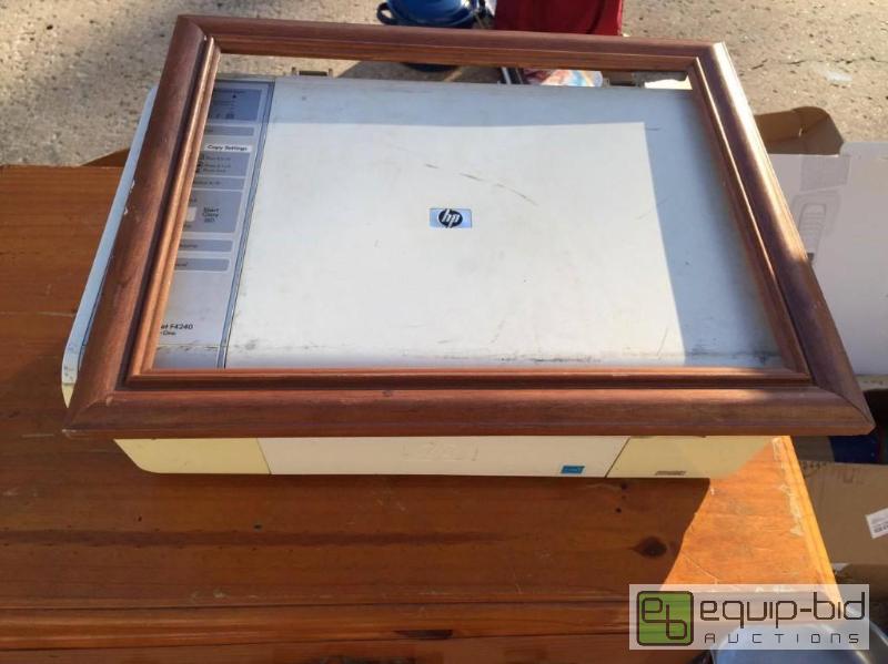 lot 224 image: Wooden Picture Frame and HP Desk Jet Printer