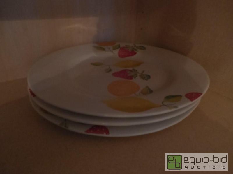 lot 46 image: Three Crate and Barrel Platters Along with neat 1950s Glass Lazy Susan