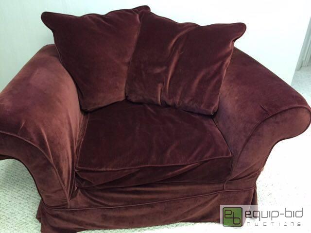 lot 55 image: Nice Velvet Loveseat