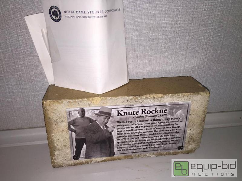 lot 66 image: Notre Dame Yankees Stadium Brick with COA