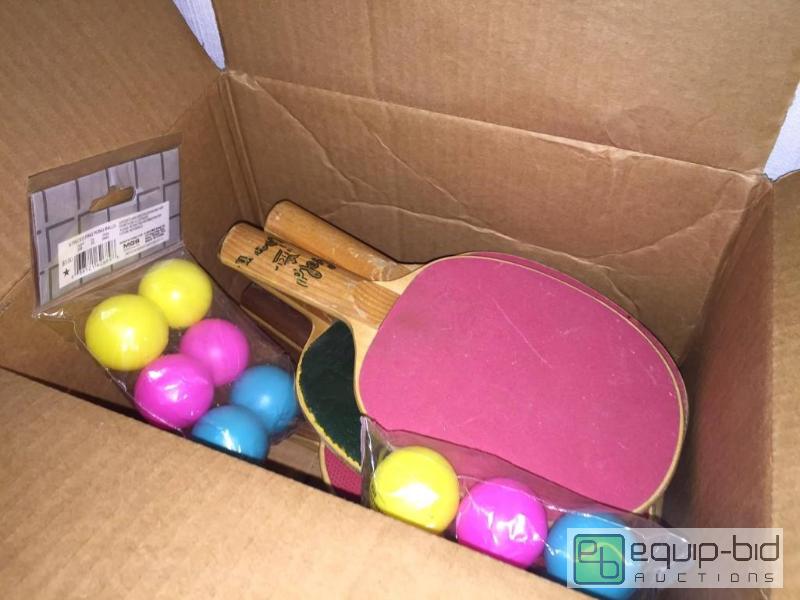 lot 91 image: Vintage wooden Ping Pong Paddles and Balls - many NIB
