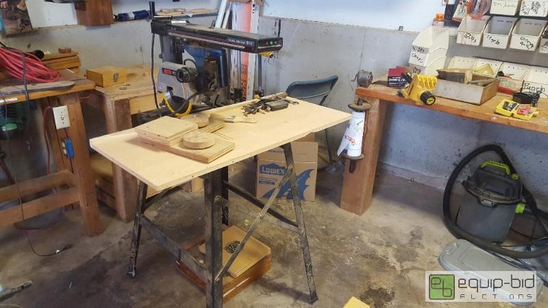 lot 1002 image: Ryobi eight and one quarter inch radial arm saw