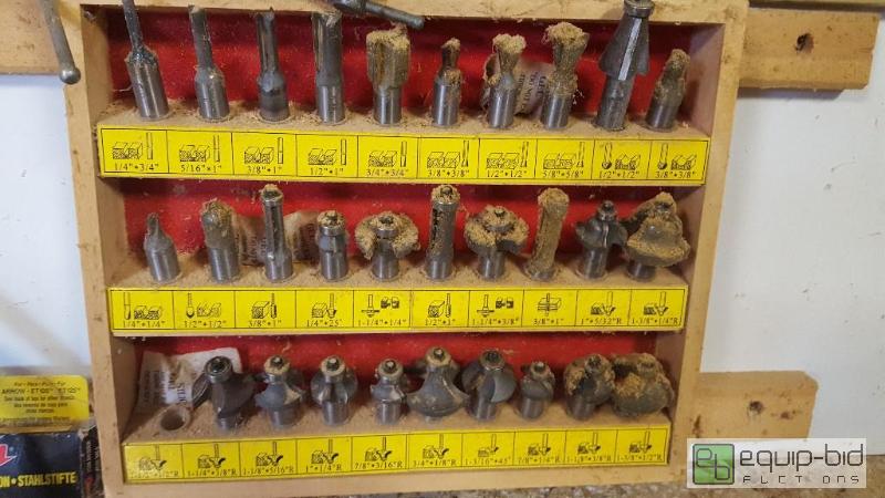 lot 1004 image: lot of half inch router bits